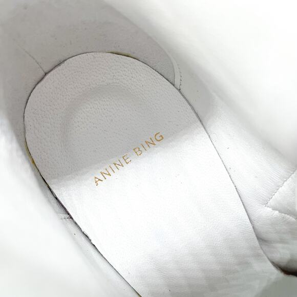 Anine Bing Frankie Leather Boots White Kitten Heels Pointed Toe Sz 37 /‎ 7 US - Picture 11 of 14